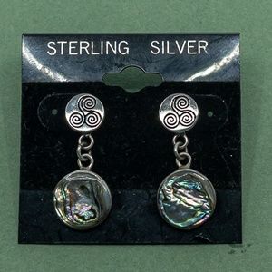 Sterling Silver and Abalone Drop Earrings - NWOT